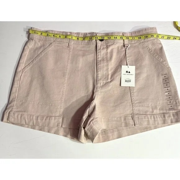 NWT Women Shorts plus Size 22 Free assembly Pink stretch pockets - Picture 5 of 8